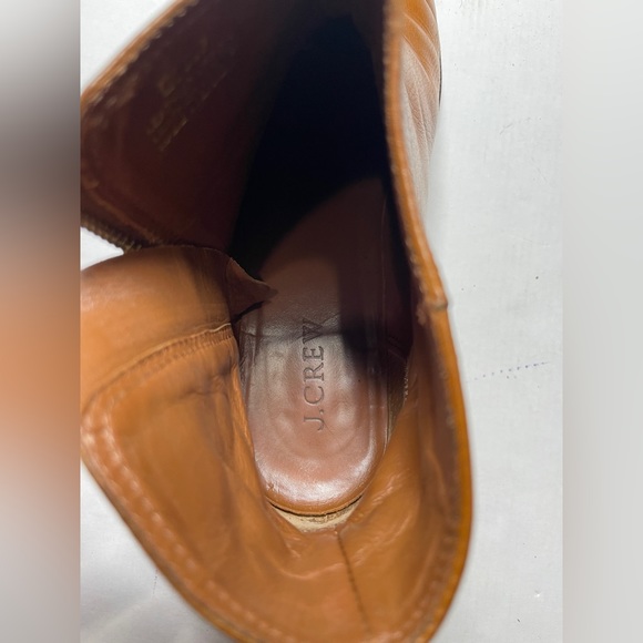 Preloved J Crew Frankie Leather Ankle Boots Side Zip Brown Size 7 1/2 E0537 - Picture 4 of 12